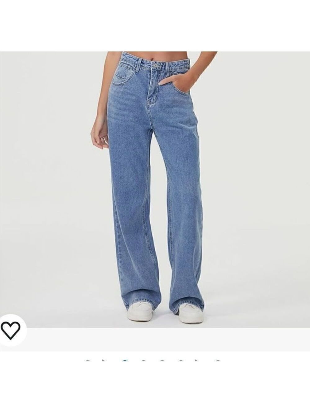 NWT HDLTE Women Wide Leg Jeans High Waist Baggy Jeans Loose Boyfriend Jean XL